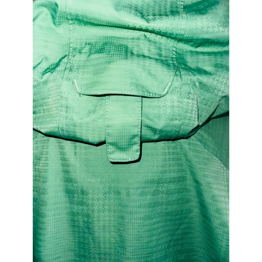 Merrell Shell Women's Green Hooded Rain Jacket‎ Belted Full Zip Large